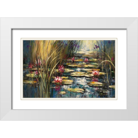 Impressionists Pond White Modern Wood Framed Art Print with Double Matting by Heighton, Brent