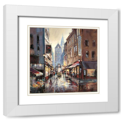 Off Broadway White Modern Wood Framed Art Print with Double Matting by Heighton, Brent