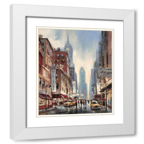 Eighth Avenue White Modern Wood Framed Art Print with Double Matting by Heighton, Brent