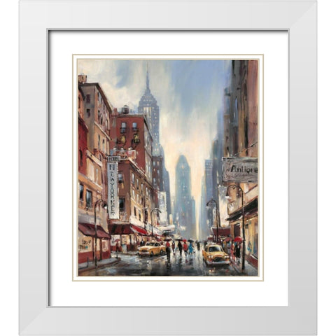 Eighth Avenue White Modern Wood Framed Art Print with Double Matting by Heighton, Brent