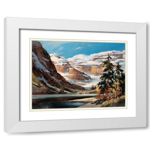 Mountain View White Modern Wood Framed Art Print with Double Matting by Heighton, Brent