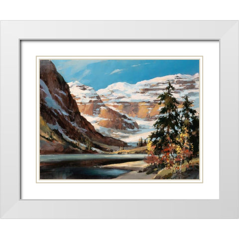 Mountain View White Modern Wood Framed Art Print with Double Matting by Heighton, Brent