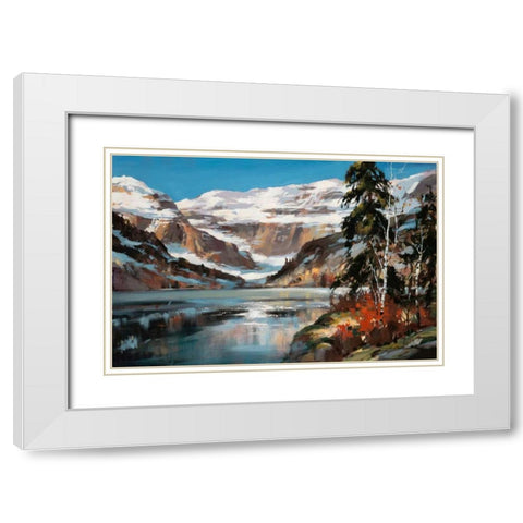 Lake View White Modern Wood Framed Art Print with Double Matting by Heighton, Brent