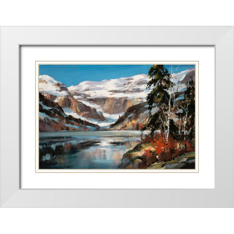 Lake View White Modern Wood Framed Art Print with Double Matting by Heighton, Brent