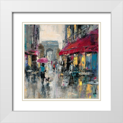 Paris Modern 1 White Modern Wood Framed Art Print with Double Matting by Heighton, Brent