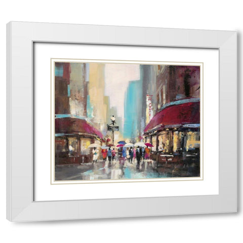 Paris Metro White Modern Wood Framed Art Print with Double Matting by Heighton, Brent