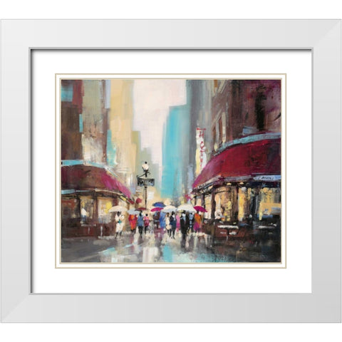 Paris Metro White Modern Wood Framed Art Print with Double Matting by Heighton, Brent