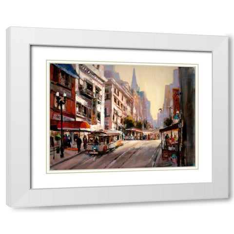 Powell Mason Line White Modern Wood Framed Art Print with Double Matting by Heighton, Brent