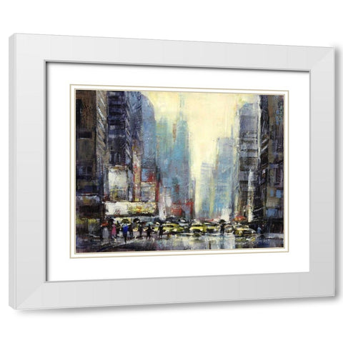 Street Level White Modern Wood Framed Art Print with Double Matting by Heighton, Brent