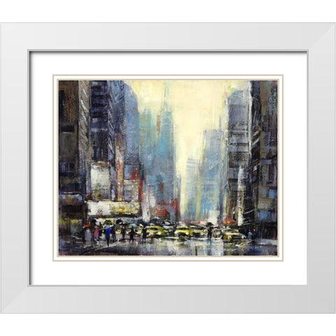 Street Level White Modern Wood Framed Art Print with Double Matting by Heighton, Brent