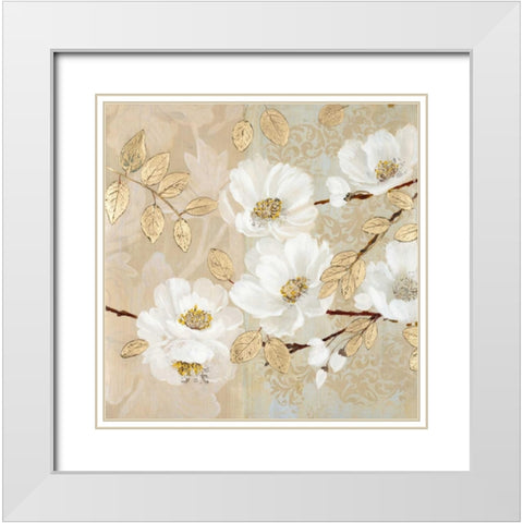 Guilded Glow White Modern Wood Framed Art Print with Double Matting by Theodosiou, Matina