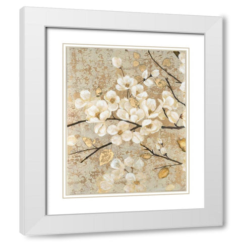 Illuminated Branches White Modern Wood Framed Art Print with Double Matting by Theodosiou, Matina