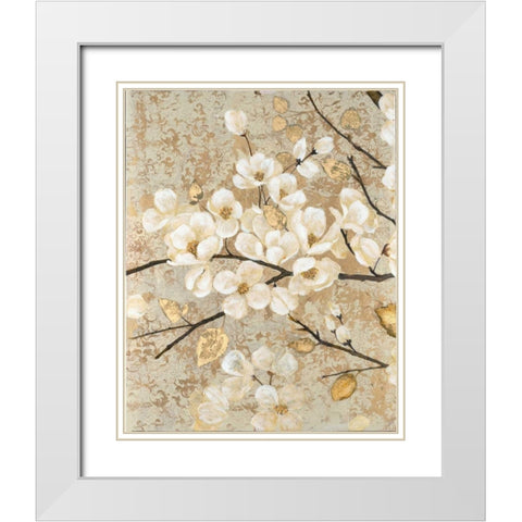 Illuminated Branches White Modern Wood Framed Art Print with Double Matting by Theodosiou, Matina