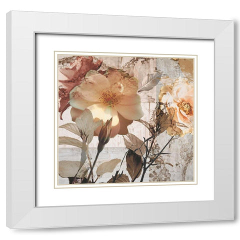 Blooming Days White Modern Wood Framed Art Print with Double Matting by Theodosiou, Matina
