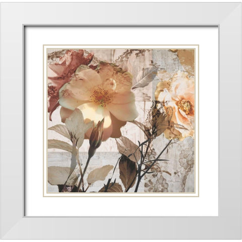Blooming Days White Modern Wood Framed Art Print with Double Matting by Theodosiou, Matina