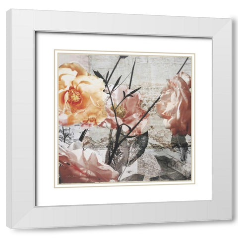 Days of Roses White Modern Wood Framed Art Print with Double Matting by Theodosiou, Matina
