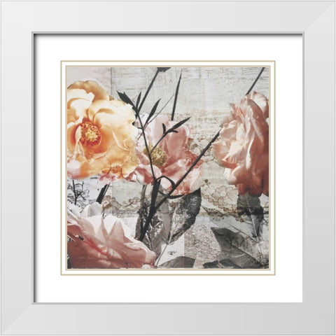 Days of Roses White Modern Wood Framed Art Print with Double Matting by Theodosiou, Matina