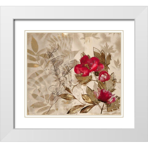 Poetry In The Garden 2 White Modern Wood Framed Art Print with Double Matting by Theodosiou, Matina