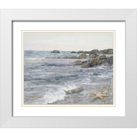 Ocean Breeze 3 White Modern Wood Framed Art Print with Double Matting by Theodosiou
