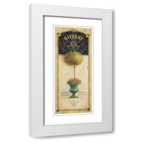 Giverny Topiary  White Modern Wood Framed Art Print with Double Matting by Staehling, Angela