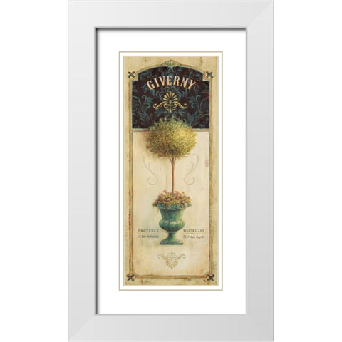 Giverny Topiary  White Modern Wood Framed Art Print with Double Matting by Staehling, Angela