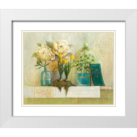 French Herbs White Modern Wood Framed Art Print with Double Matting by Staehling, Angela