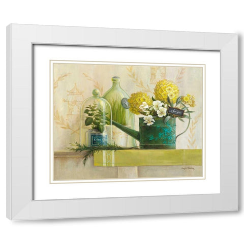 English Sage White Modern Wood Framed Art Print with Double Matting by Staehling, Angela
