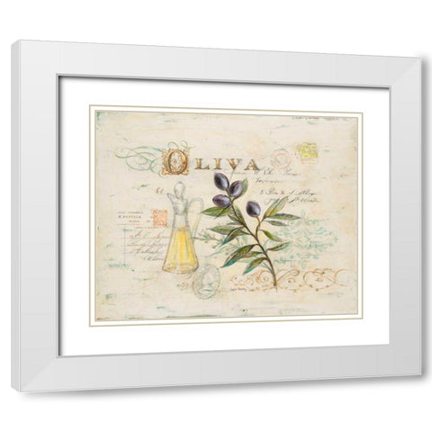 Tuscan Olive Oil White Modern Wood Framed Art Print with Double Matting by Staehling, Angela