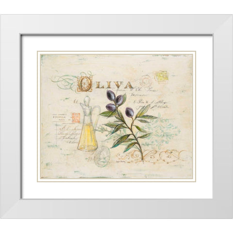 Tuscan Olive Oil White Modern Wood Framed Art Print with Double Matting by Staehling, Angela