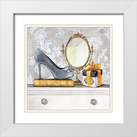 Fashionably Gifted White Modern Wood Framed Art Print with Double Matting by Staehling, Angela