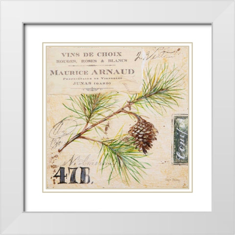 Fir Branch-Sketchbook White Modern Wood Framed Art Print with Double Matting by Staehling, Angela