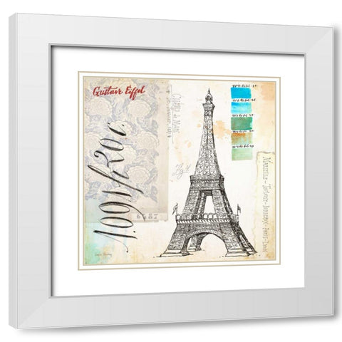 Bicyclette Sketchbook White Modern Wood Framed Art Print with Double Matting by Staehling, Angela