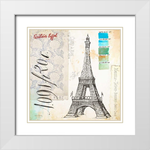 Bicyclette Sketchbook White Modern Wood Framed Art Print with Double Matting by Staehling, Angela