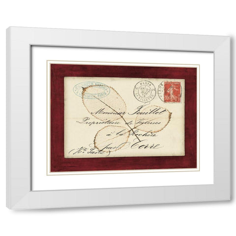 Oak Leaf Envelope White Modern Wood Framed Art Print with Double Matting by Morey, Booker