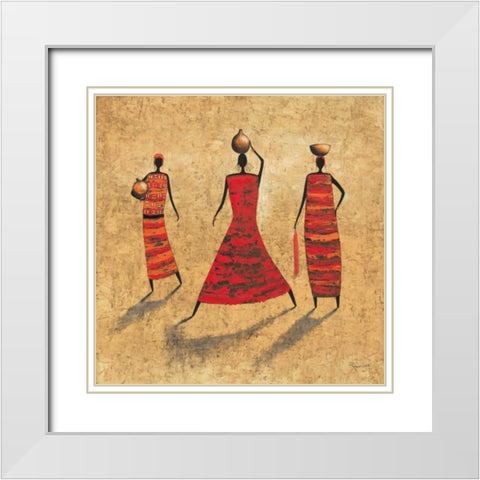 Gathering Water White Modern Wood Framed Art Print with Double Matting by Rauscher, Michel