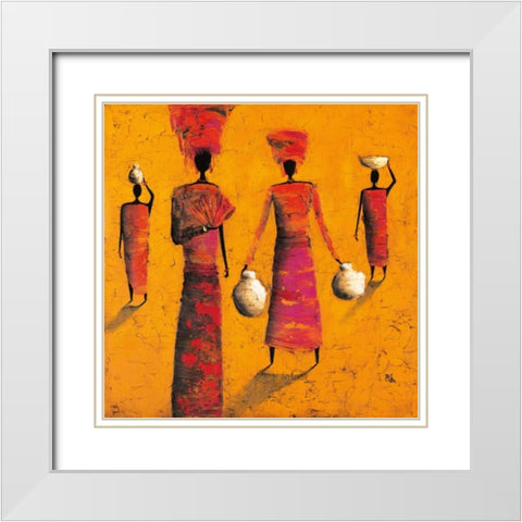 To The Village White Modern Wood Framed Art Print with Double Matting by Rauscher, Michel