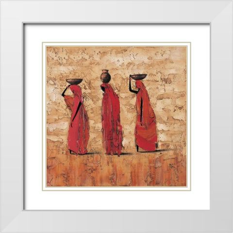 Midday Ritual White Modern Wood Framed Art Print with Double Matting by Rauscher, Michel