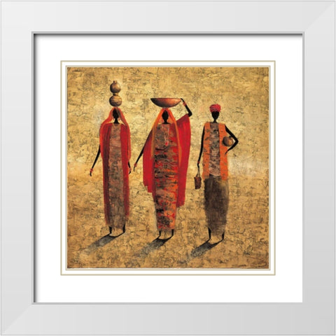 Evening Ritual White Modern Wood Framed Art Print with Double Matting by Rauscher, Michel