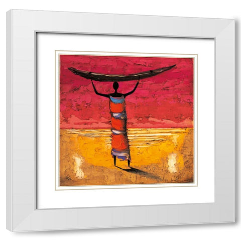 Dawn Voyage White Modern Wood Framed Art Print with Double Matting by Rauscher, Michel