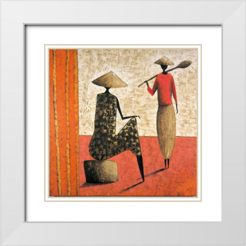 By The Fields White Modern Wood Framed Art Print with Double Matting by Rauscher, Michel