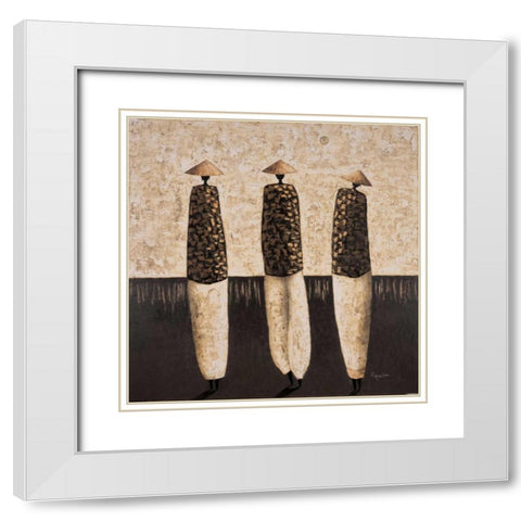 Travel by Night White Modern Wood Framed Art Print with Double Matting by Rauscher, Michel