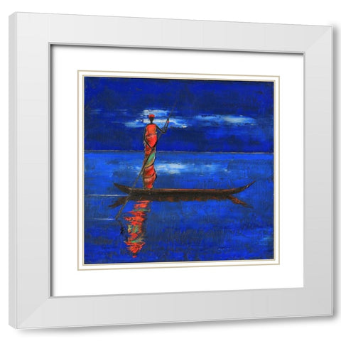 Midnight Voyage 1  White Modern Wood Framed Art Print with Double Matting by Rauscher, Michel