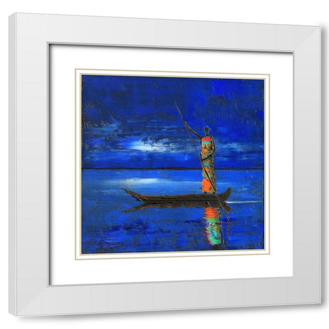Midnight Voyage 2 White Modern Wood Framed Art Print with Double Matting by Rauscher, Michel