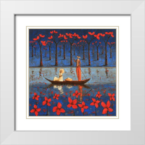 Midnight Serenade  White Modern Wood Framed Art Print with Double Matting by Rauscher, Michel