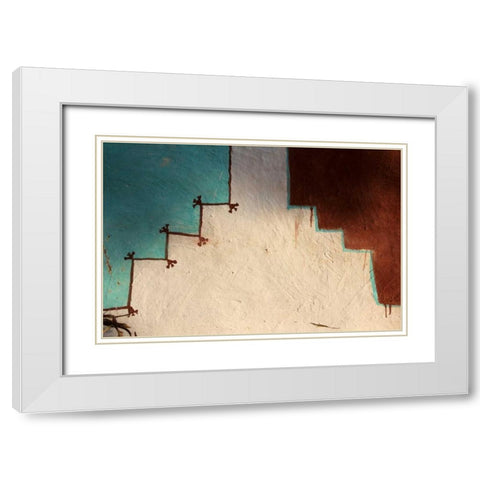 Global Steps 1 White Modern Wood Framed Art Print with Double Matting by Rauscher, Michel