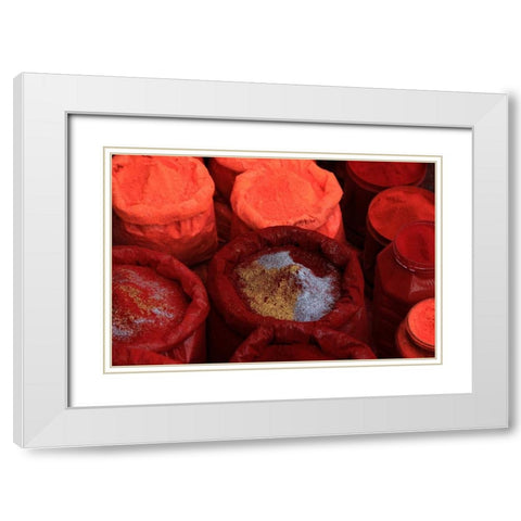 Global Spice 3 White Modern Wood Framed Art Print with Double Matting by Rauscher, Michel