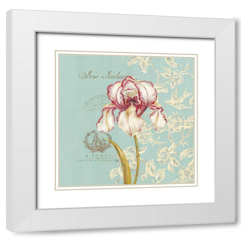 Toile Iris White Modern Wood Framed Art Print with Double Matting by Ferri, Stefania