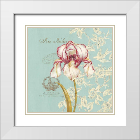 Toile Iris White Modern Wood Framed Art Print with Double Matting by Ferri, Stefania