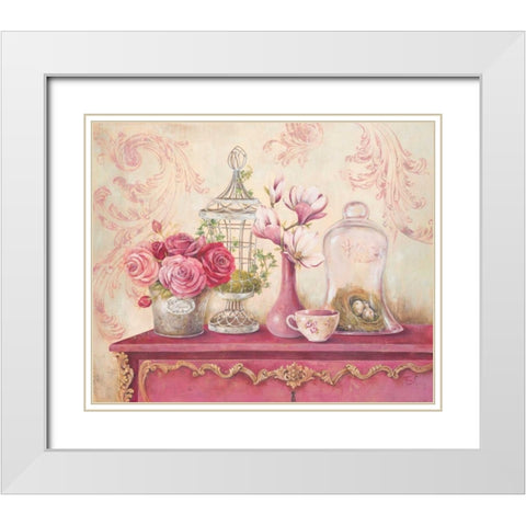 Garden Story White Modern Wood Framed Art Print with Double Matting by Ferri, Stefania