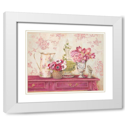 Garden Memory White Modern Wood Framed Art Print with Double Matting by Ferri, Stefania